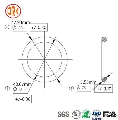 0.5mm - 1000mm 568 青いシリコンシールゴムリング RoHSゴムフラットOリング